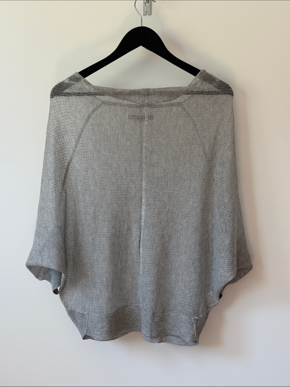All Saints Off-the-Shoulder Knit Sweater in Light Gray